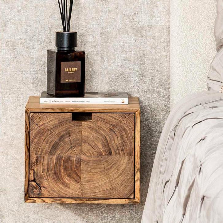 *WOONWINKEL* Hangend Nachtkastje Hout Met Grote Lade, Huis en Inrichting, Slaapkamer | Nachtkastjes, Nieuw, Verzenden