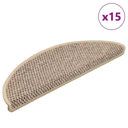 vidaXL Trapmatten zelfklevend 15 st sisal-look 56x17x3 cm, Doe-het-zelf en Verbouw, Ladders en Trappen, Nieuw, Verzenden