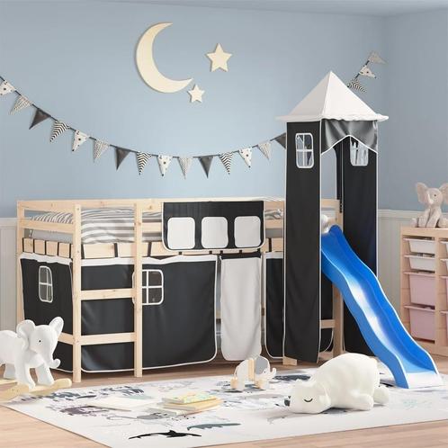 Hoogslaper Gordijnen Wit/Zwart - Retourdeal! 35% korting, Kinderen en Baby's, Kinderkamer | Inrichting en Decoratie, Nieuw, Gordijnen of Lamellen
