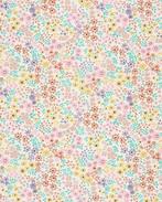Poplin Katoen Bloemetjes Gebroken Wit, Nieuw, Wit