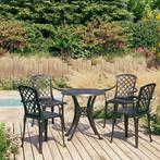 vidaXL 5-delige Bistroset gietaluminium zwart, Tuin en Terras, Verzenden, Nieuw, Aluminium, 4 zitplaatsen