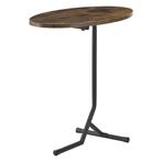 [en.casa] Bijzettafel Karlebo 55x60x30 cm houtkleurig en zwa, Huis en Inrichting, Tafels | Bijzettafels, Verzenden, Nieuw