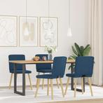 vidaXL Eetkamerstoelen 4 st stof blauw, Huis en Inrichting, Stoelen, Verzenden, Nieuw, Blauw