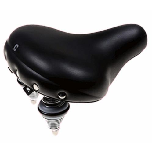 Selle Retro fietszadel - extra breed - waterdicht - zwart, Fietsen en Brommers, Fietsonderdelen, Nieuw, Ophalen of Verzenden