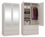 kledingkast  creme met spiegel 90 cm Creme (Kledingkasten), Huis en Inrichting, Kasten | Kledingkasten, Verzenden, Nieuw, 50 tot 100 cm