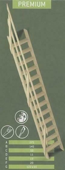 Vurenhouten steektrap  Bestel nu voor maar 100,00, Doe-het-zelf en Verbouw, Ladders en Trappen, Trap, Nieuw, 4 meter of meer, Ophalen of Verzenden