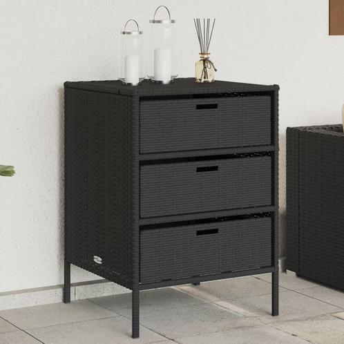 vidaXL Tuinkast 55x59x80 cm poly rattan zwart, Tuin en Terras, Overige Tuin en Terras, Nieuw, Verzenden