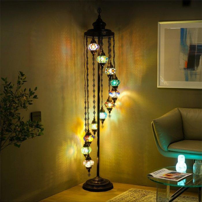 Staande lamp - Authentieke Turkse mozaïek vloerlamp -, Antiek en Kunst, Kunst | Designobjecten
