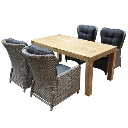 Marina lounge Krista dining tuinset 180x95xH77,5 cm 5-delig, Tuin en Terras, Tuinsets en Loungesets, Nieuw, Ophalen of Verzenden