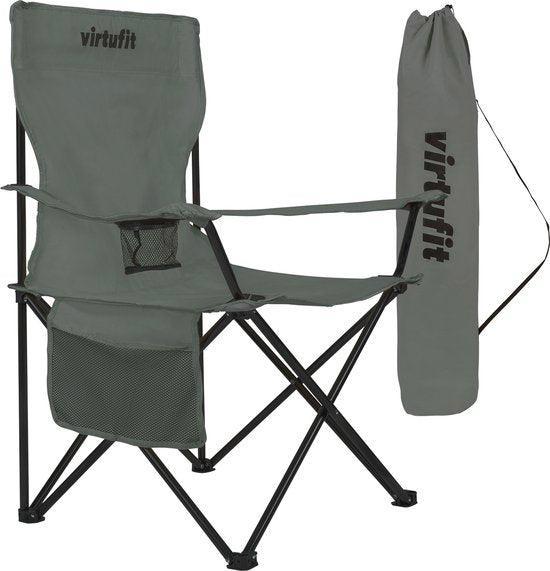 2dekans | VirtuFit Campingstoel - Opvouwbaar - Inclusief, Huis en Inrichting, Stoelen, Grijs, Zo goed als nieuw, Ophalen of Verzenden