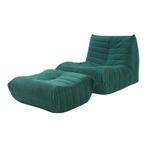 Relaxstoel Kodsø lounge fauteuil met voetenbank groen [en.ca, Huis en Inrichting, Fauteuils, Verzenden, Nieuw