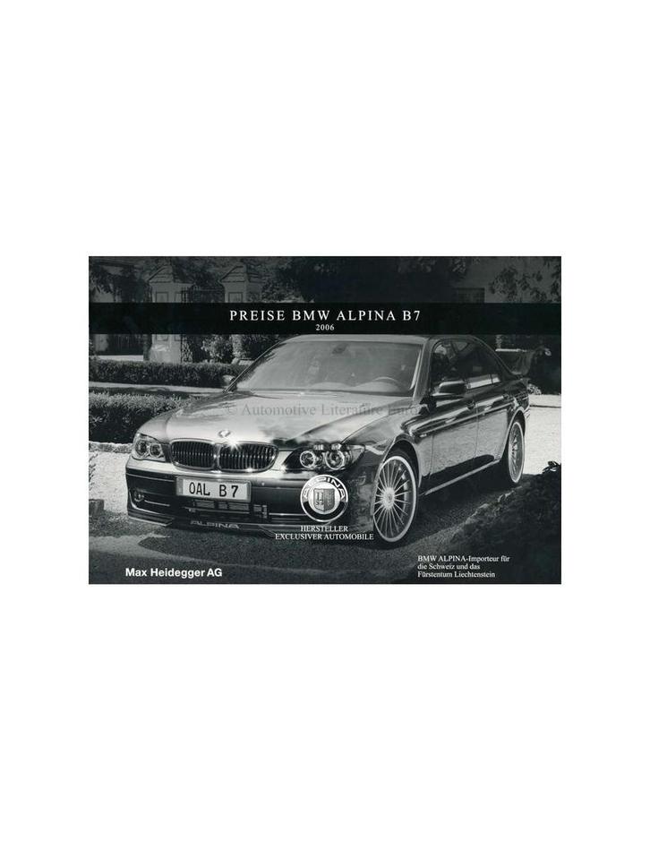 2006 BMW ALPINA B6 COUPE & CABRIO BROCHURE DUITS, Boeken, Auto's | Folders en Tijdschriften