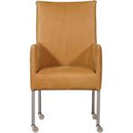 Leren eetkamerstoel Spark - Kenia Cognac (cognac) - Poten, Ophalen of Verzenden, Nieuw, Leer, Industrieel, Modern