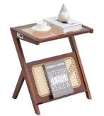 Rotan salontafel Z-vorm met glazen blad – 120 cm, Huis en Inrichting, Tafels | Salontafels, Verzenden, Nieuw