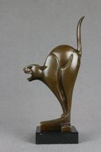 sculptuur, Frightened Cat - 26 cm - Gepatineerd brons, Antiek en Kunst