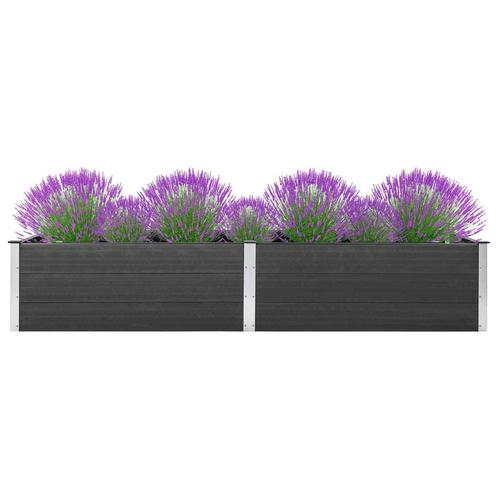 vidaXL Plantenbak verhoogd 200x100x54 cm HKC grijs, Tuin en Terras, Bloembakken en Plantenbakken, 100 cm of meer, Nieuw, Hout