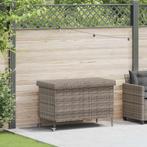 vidaXL Tuinbox met wielen 110x55x73 cm poly rattan grijs, Tuin en Terras, Verzenden, Nieuw