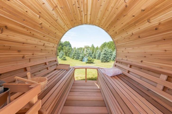 Buitensauna - Barrel Sauna - Tuin sauna - Sauna showroom, Sport en Fitness, Sauna, Fins of Traditioneel, Complete sauna, Nieuw