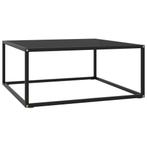 vidaXL Salontafel met zwart glas 80x80x35 cm zwart, Huis en Inrichting, Tafels | Salontafels, 50 tot 100 cm, Verzenden, Nieuw