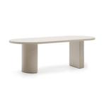 *WOONWINKEL* Kave Home Nealy Ovale Eettafel Beige Ecru 240 C, Huis en Inrichting, Tafels | Eettafels, Verzenden, Nieuw