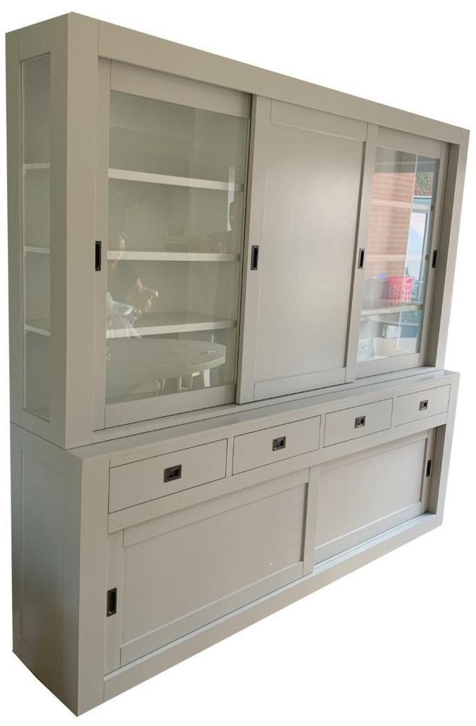 Buffetkast zijdegrijs Schagen 240cm dichte middendeur, Huis en Inrichting, Kasten | Buffetkasten, Ophalen of Verzenden