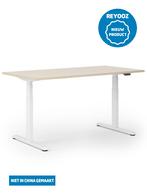 Laag-hoog bureau Premium - wit - blad naar keuze, Nieuw in verpakking