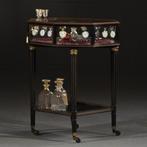 Unieke horloge- of vitrinetafel op in brons op een gedraaid, Ophalen of Verzenden