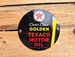 Golden Texaco motor oil reclamebord, Verzenden, Nieuw