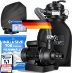 KESSER® Zandfilter - Zandfilterpomp - 10200L/u - Zwart •, Verzenden, Zo goed als nieuw