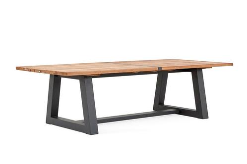 Suns Ovada tuintafel matt royal grey frame met teak blad 280, Tuin en Terras, Tuinsets en Loungesets, Ophalen of Verzenden