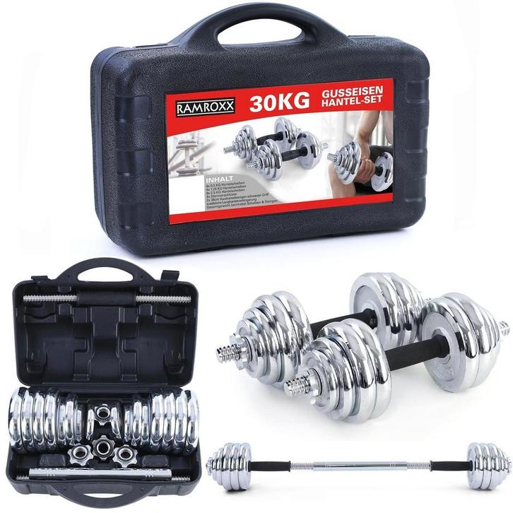 Dumbell Set 30kg | Compleet | OP=OP, Sport en Fitness, Fitnessmaterialen, Armen, Nieuw, Halterset, Ophalen of Verzenden