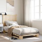 vidaXL Bedframe met hoofdbord massief grenenhout 90x200 cm, 90 cm, Eenpersoons, Bruin, Verzenden