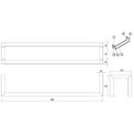 Wiesbaden Loft - Handdoekrek - 50x12.5x12.5cm - Mat Zwart, Huis en Inrichting, Badkamer | Badtextiel en Accessoires, Ophalen of Verzenden