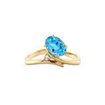 Gouden ring met topaas en diamant 18 krt, Ophalen of Verzenden, Nieuw