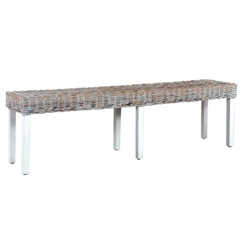 vidaXL Bankje 160 cm natuurlijk kubu rattan en massief, Huis en Inrichting, Tafels | Eettafels, Nieuw, Verzenden