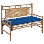 vidaXL Tuinbank met kussen 120 cm bamboe, Tuin en Terras, Tuinbanken, Verzenden, Nieuw, Hout