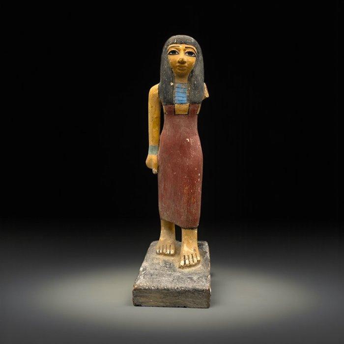 Replica van het oude Egyptisch Houten standbeeld aanbiddende, Antiek en Kunst, Antiek | Overige Antiek