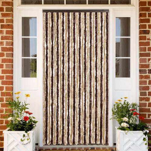 vidaXL Vliegengordijn 100x230 cm chenille beige en, Huis en Inrichting, Stoffering | Gordijnen en Lamellen, Beige, Nieuw, Verzenden
