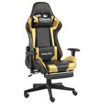 vidaXL Gamestoel draaibaar met voetensteun PVC goudkleurig, Verzenden, Nieuw