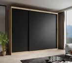 Kledingkast zwart eiken - 250x62x200 Kleerkast schuifdeuren, Nieuw, Modern, 50 tot 75 cm, 200 cm of meer