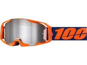 100% Armatic Crossbril Neon Orange - Silver mirror lens ( 20, Motoren, Kleding | Motorkleding, Verzenden