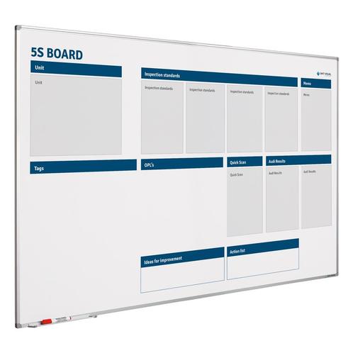 Whiteboard 5S verbeterbord - 100x150 cm, Zakelijke goederen, Kantoor en Winkelinrichting | Kantoormeubilair en Inrichting, Ophalen of Verzenden