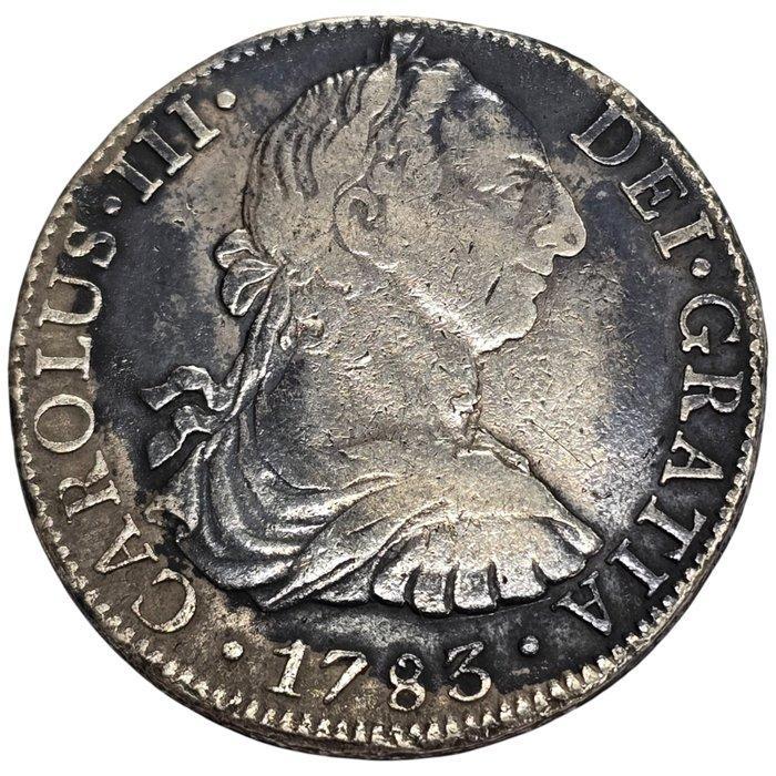 Spanje. Carlos III. 8 Reales 1783 Mexico F.F, Postzegels en Munten, Munten | Europa | Niet-Euromunten