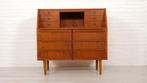 Vintage secretaire | Teak | 100 cm, Ophalen of Verzenden, Zo goed als nieuw, Mid century modern, vintage, retro