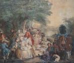 Franse school (XIX) - Scene galanti - Riposo durante la, Antiek en Kunst, Kunst | Schilderijen | Klassiek