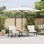 vidaXL Parasol met stalen paal 288x288x225 cm wit, Tuin en Terras, Parasols, Verzenden, Nieuw, 2 tot 3 meter