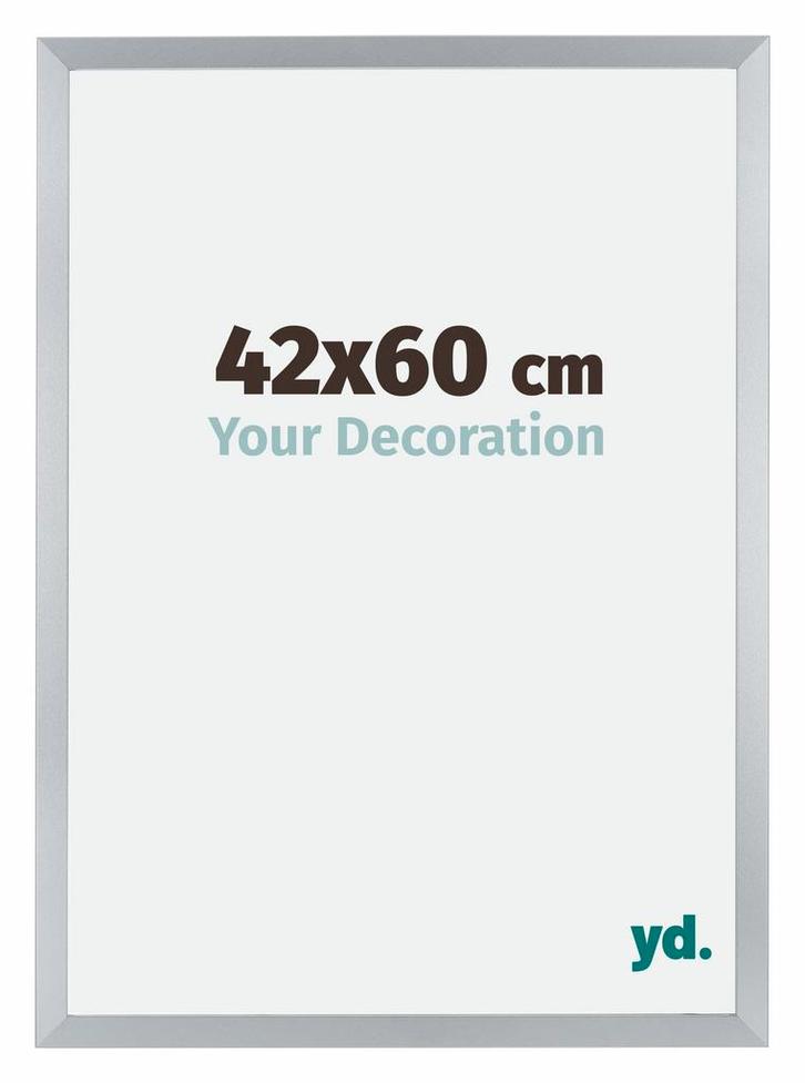 Fotolijst 42x60 cm - Zilver Glans - MDF - Catania, Huis en Inrichting, Woonaccessoires | Lijsten, Nieuw, Verzenden
