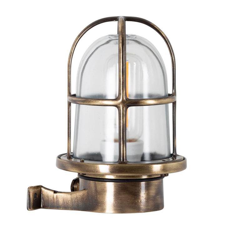Scheepslamp Caspian II Brons helder glas Buitenverlichting, Tuin en Terras, Buitenverlichting, Verzenden