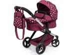 Bayer Design - Combi Poppenwagen Xeo, tas, bordeaux, roze,, Verzenden, Nieuw