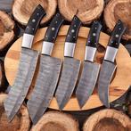 Keukenmes - Chefs knife - Zwart G 10 en gevouwen staal -, Antiek en Kunst